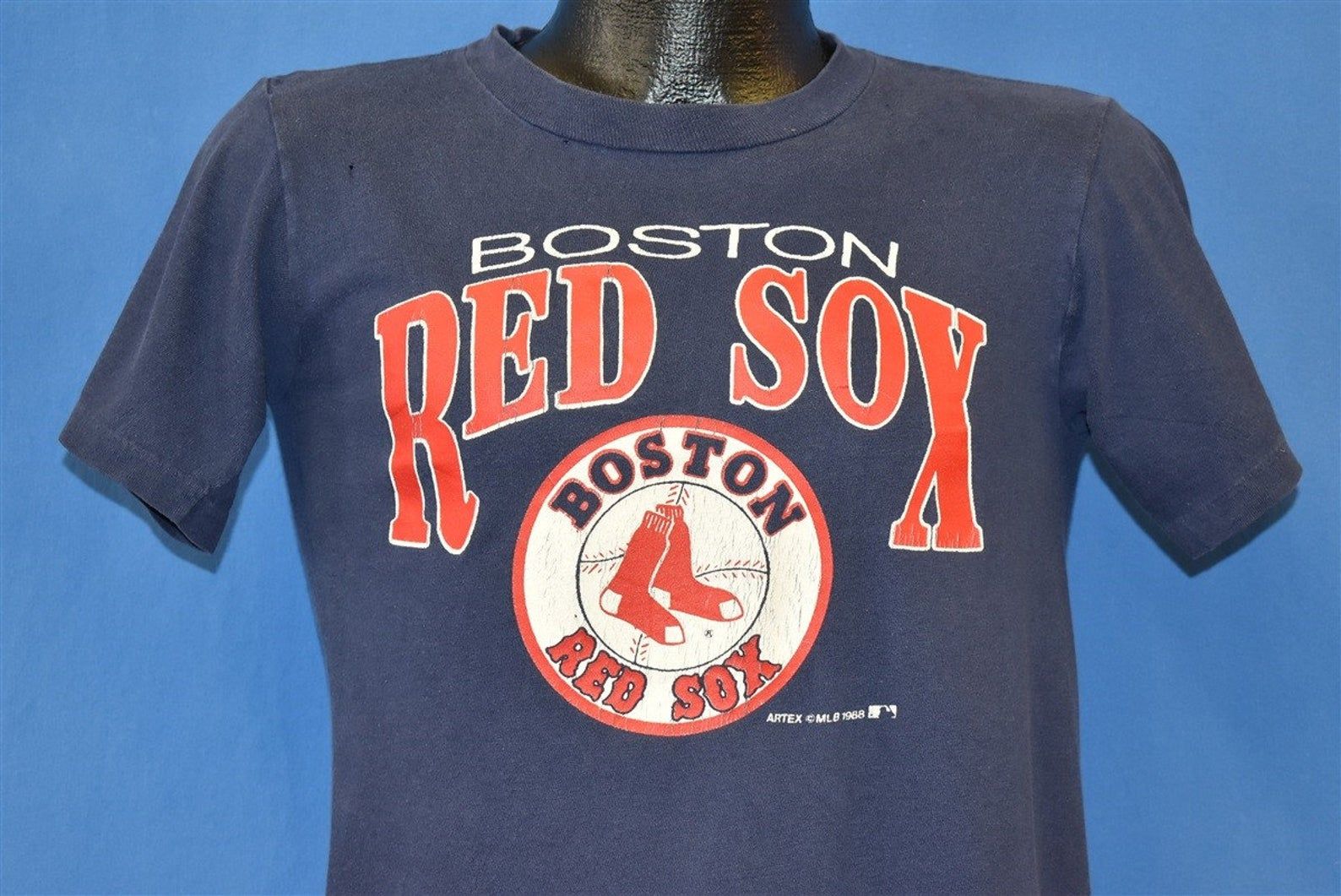 80S Boston Red Sox Logo Distressed T-Shirt Extra