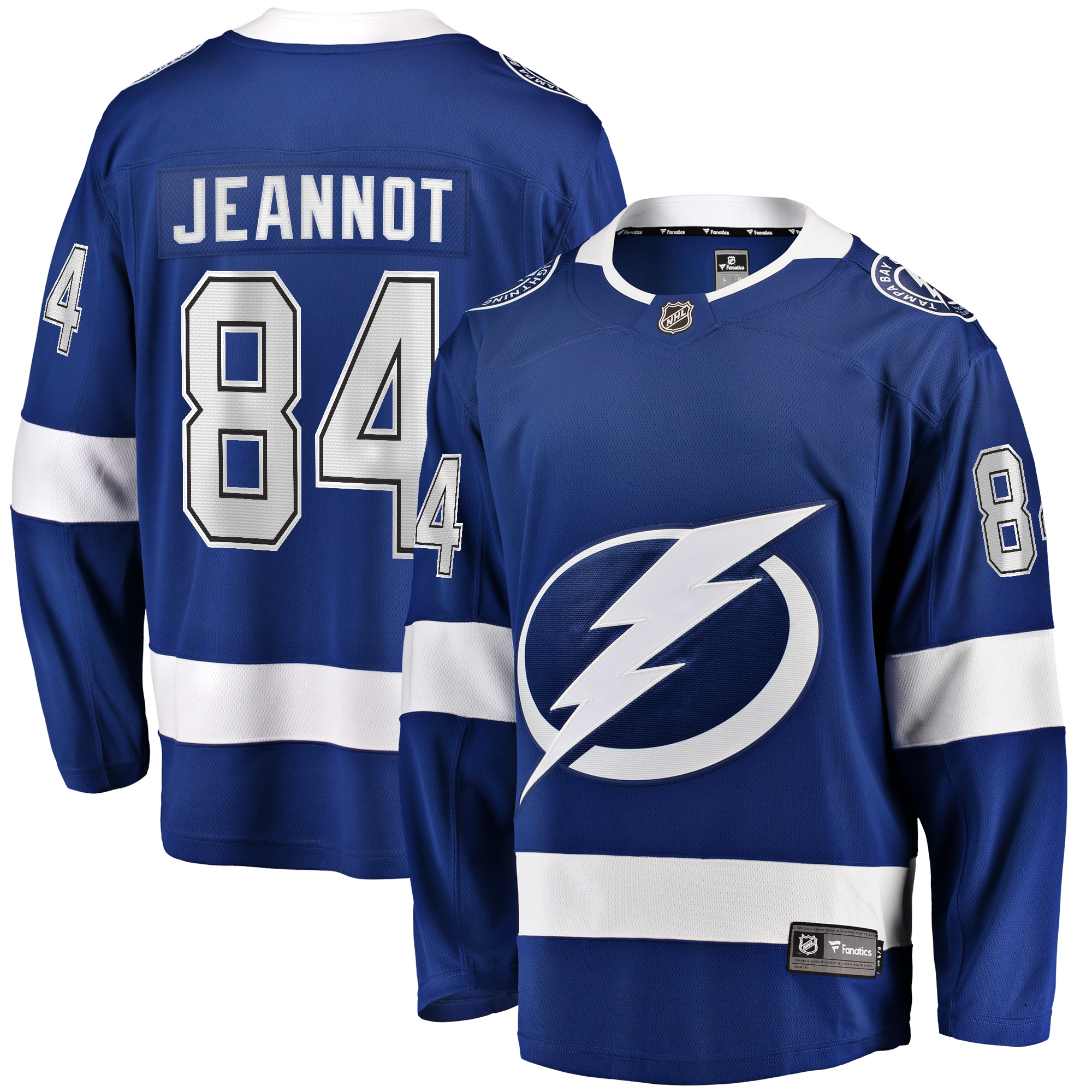 Men's Tampa Bay Lightning Tanner Jeannot Blue Home Breakaway Jersey