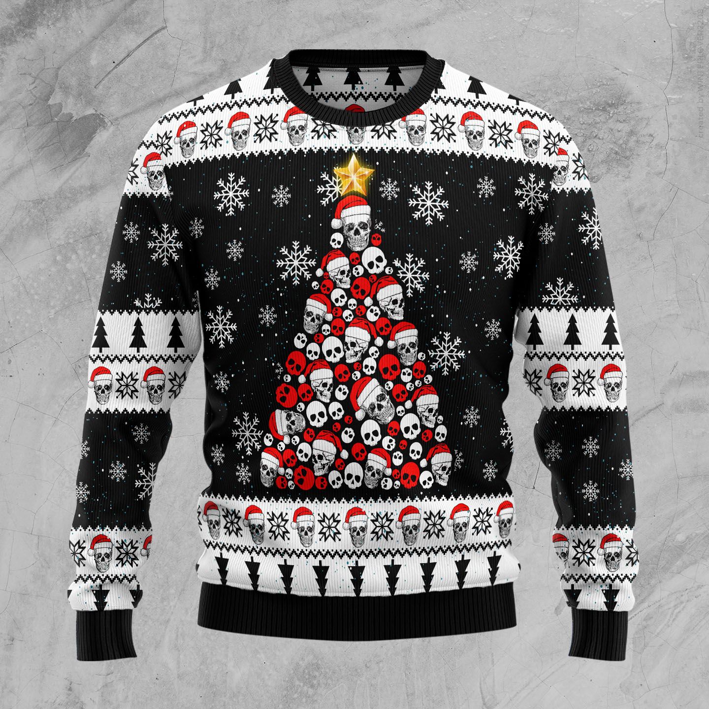 Skull Pine Tree D2610 Ugly Christmas Sweater