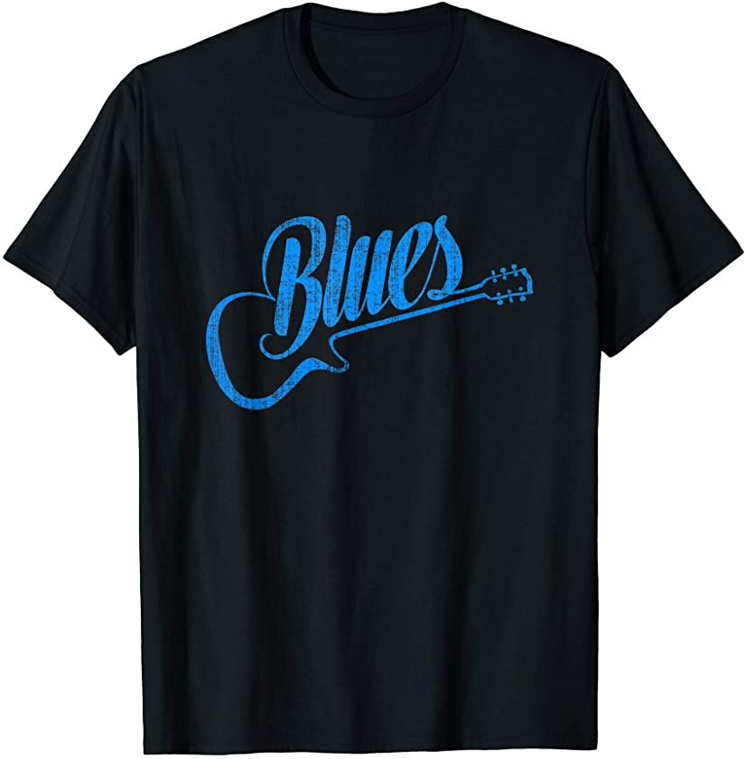 Blues Music Blue Guitar Vintage T-Shirt