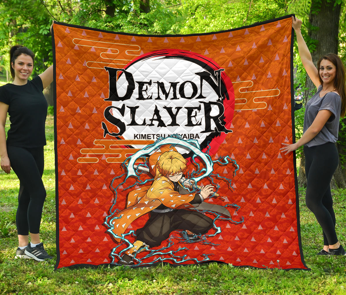 Demon Slayer Anime Zenitsu Sleeping Lightning Breath Power Premium Quilt Blanket