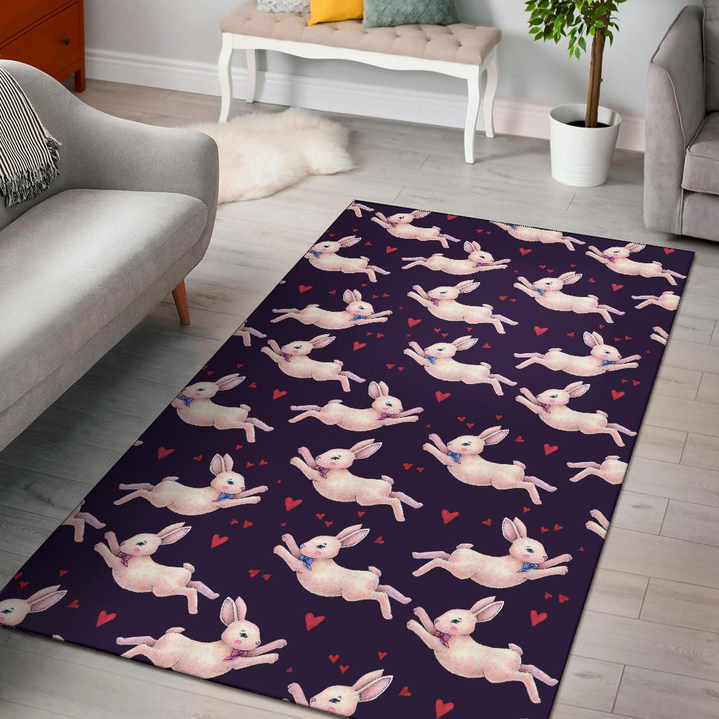 Rabbit Pattern Print Design Rb016 Area Rugs