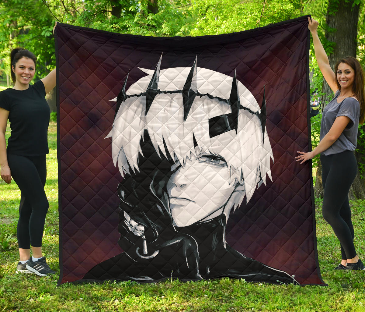 Tokyo Ghoul Anime Premium Quilt – Handsome King Ken Kaneki Black Diamond Crown Quilt Blanket