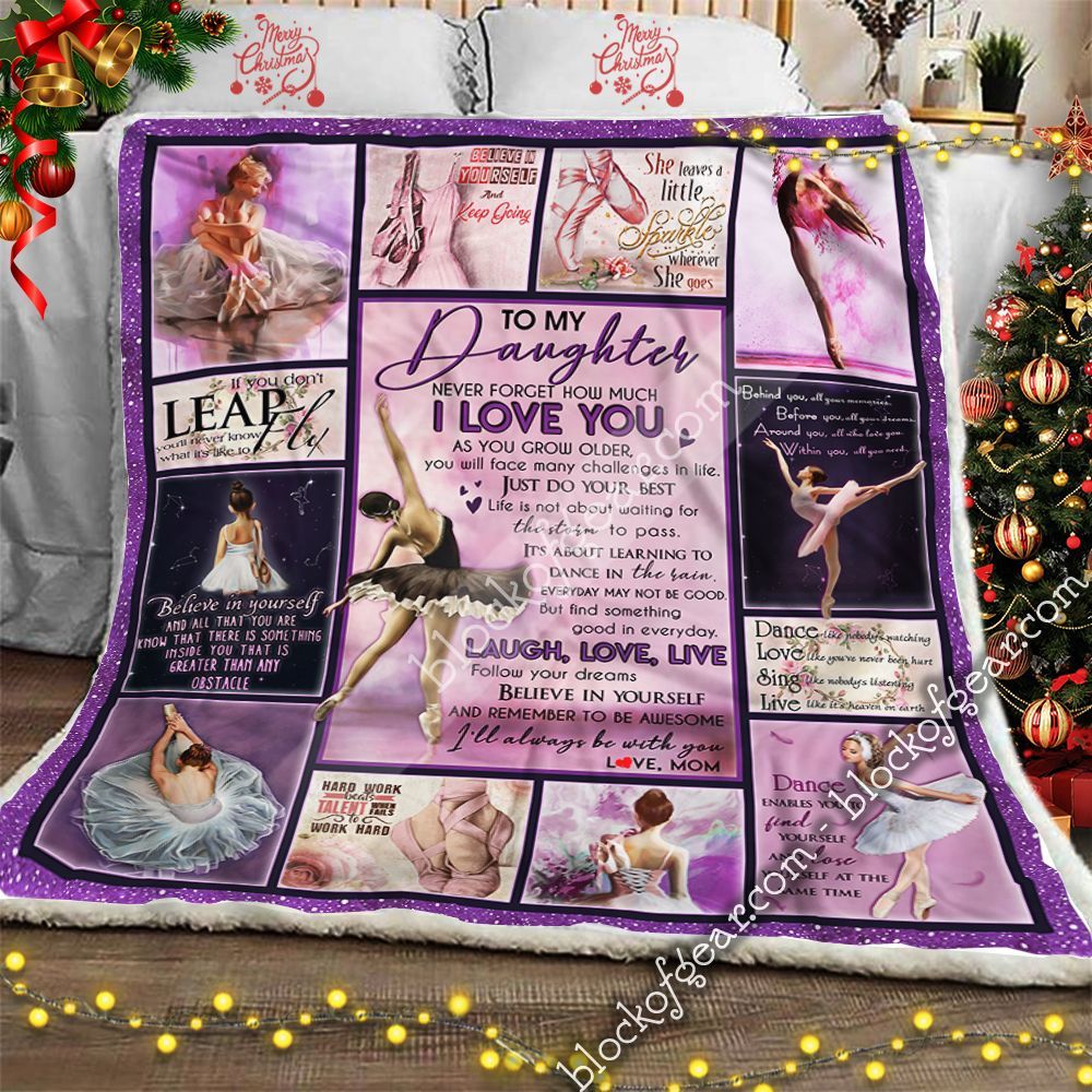 To My Daughter, Love Mom, Ballet Sofa Throw Blanket