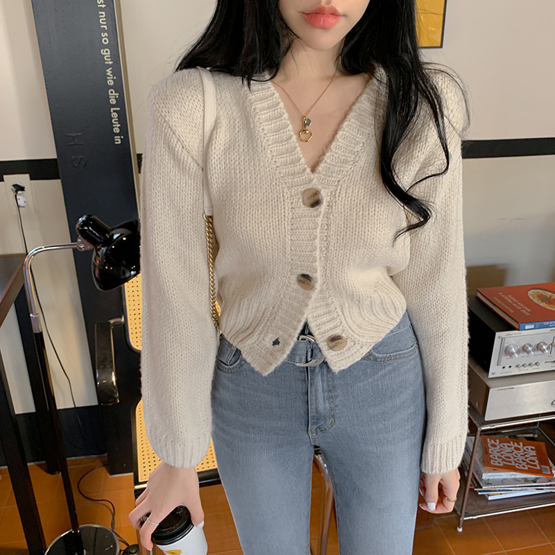 =Women V-neck Knitted Cardigan With Buttons Long Sleeve Knitted Crop Tops Elegant 2020 Autumn Sweater For Women alx