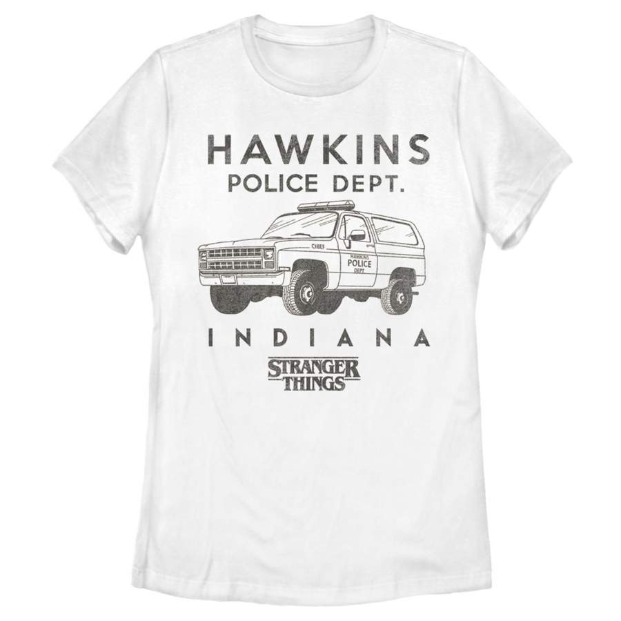 Stranger Things Women’s Hawkins Police Dept. Indiana  T Shirt