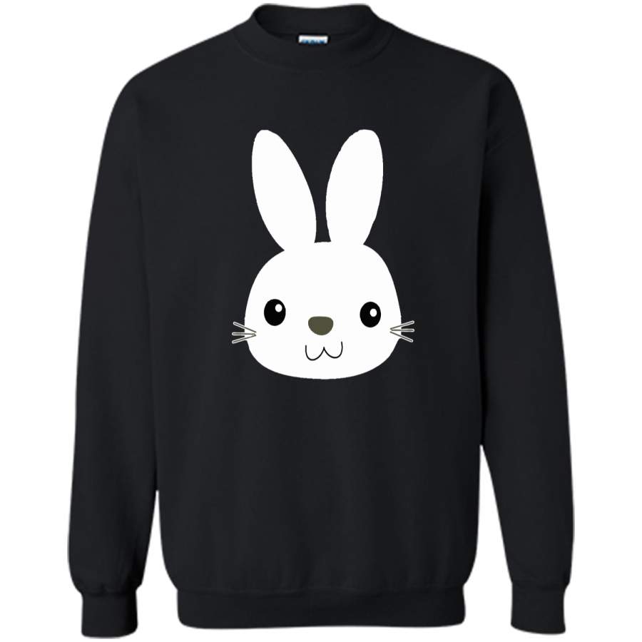 Easter Bunny Cute Face Funny Easter Pascha Holiday T-Shirt Printed Crewneck Pullover Sweatshirt 8 oz