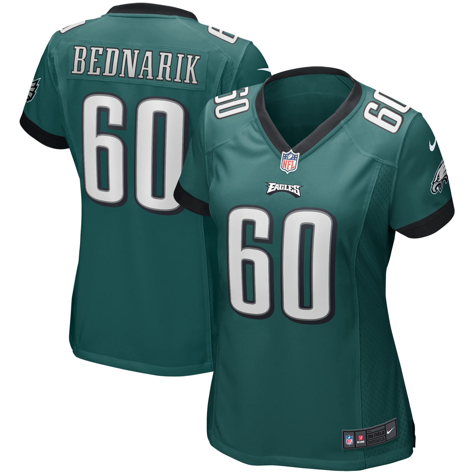 Women’s Philadelphia Eagles Chuck Bednarik Midnight Green Game Retired Player Jersey