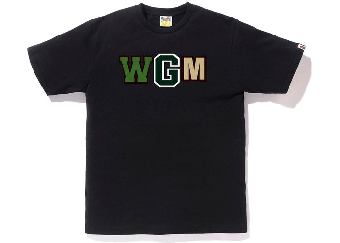 Bape Abc Wgm Milo Gold Zip Shark Tee Black/Green