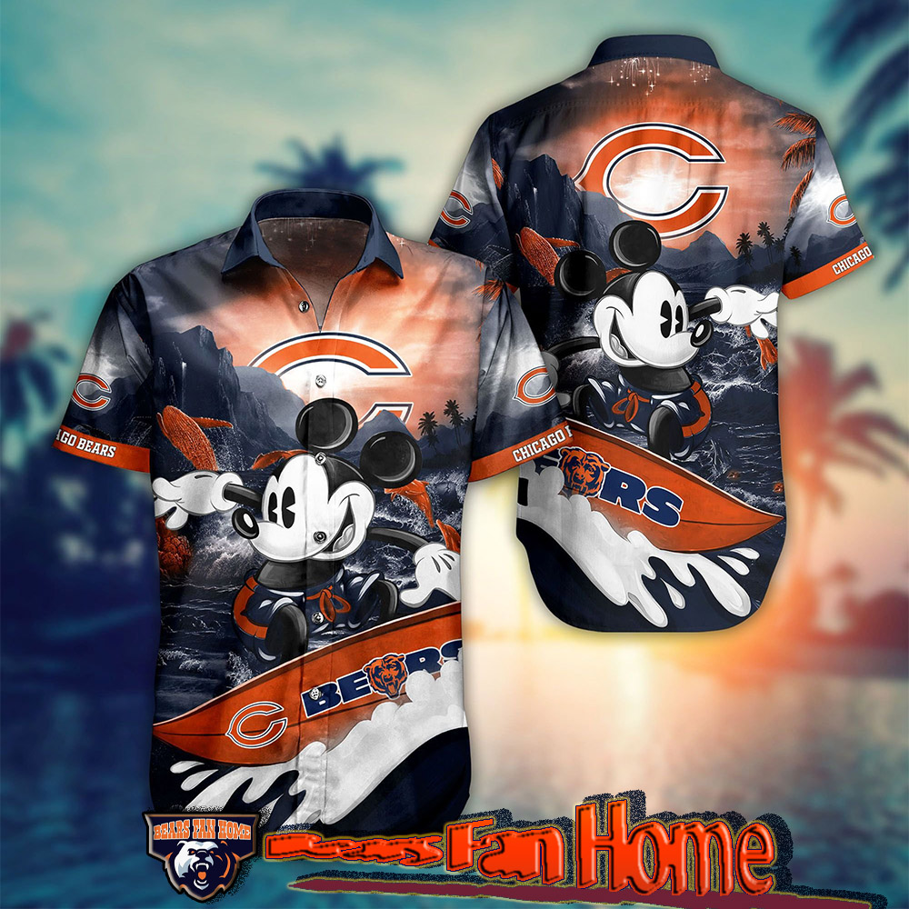 Chicago Bears Hawaiian Shirts Popular Custom Mickey Mouse 3D Graphics