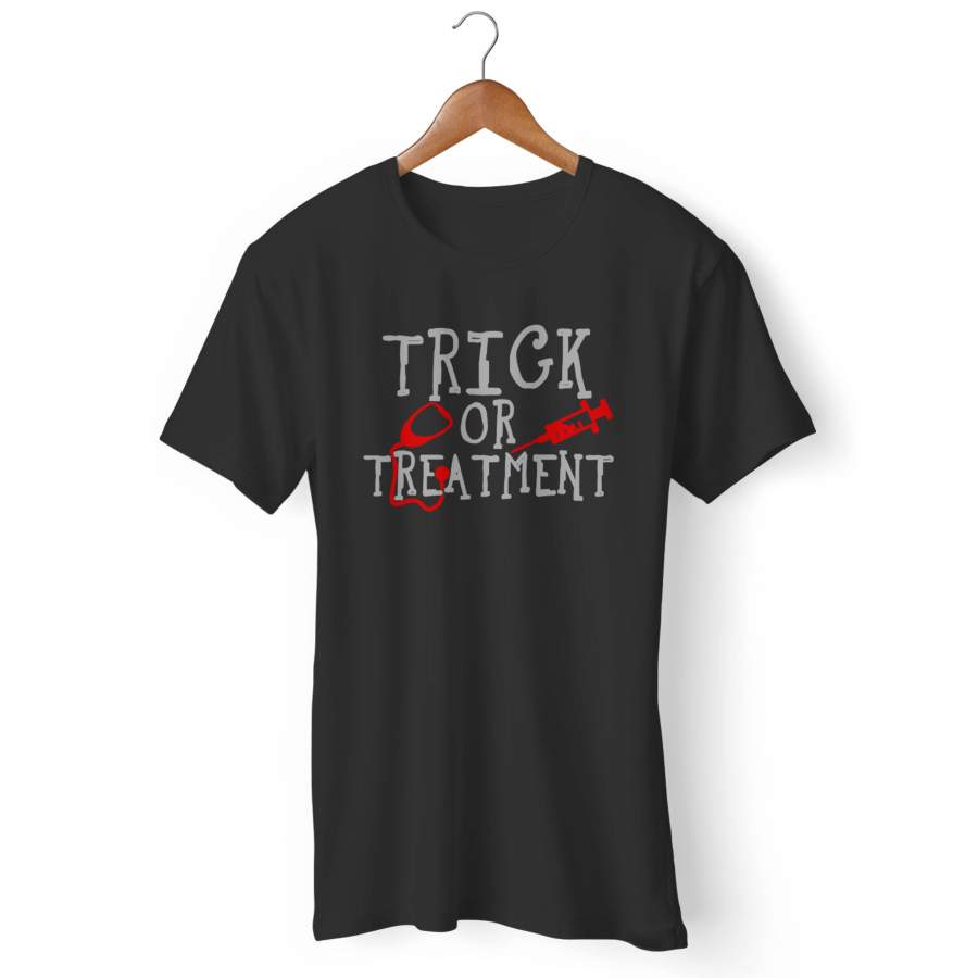 Trick Or Treatment Nurse Funny Halloween Man’s T-Shirt