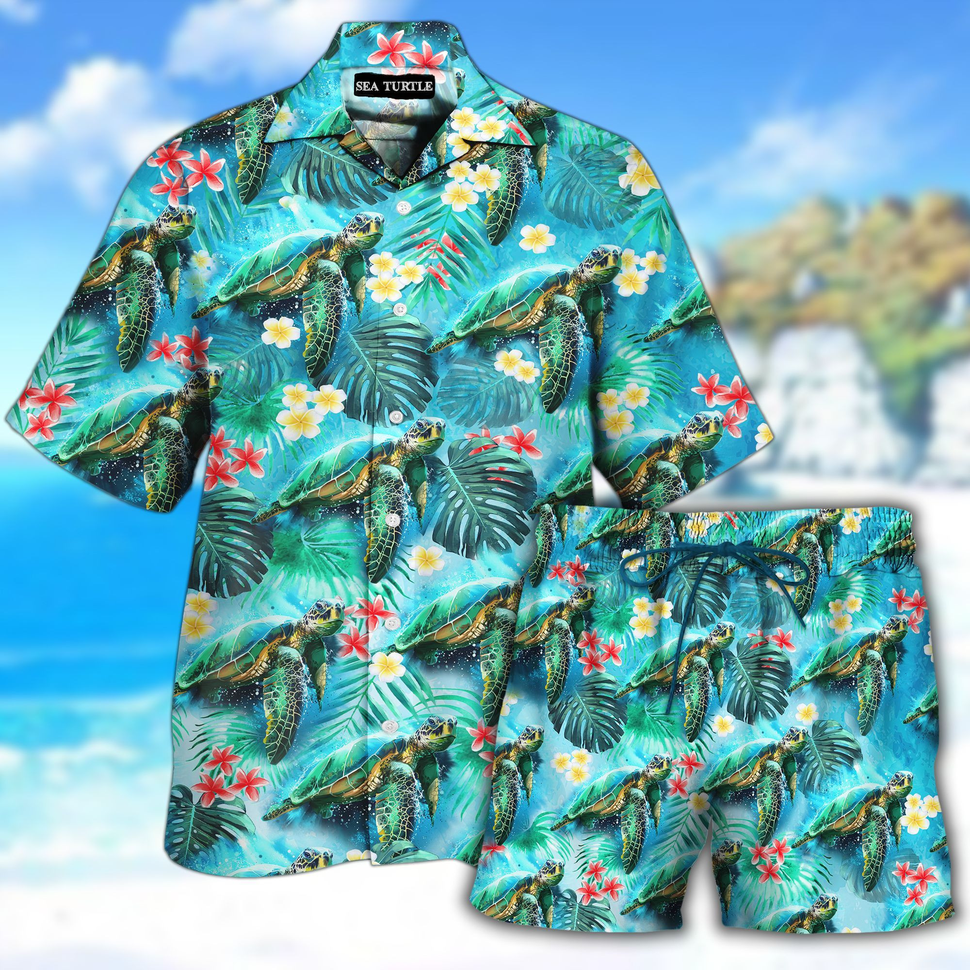 Sea Turtle Hawaii Shirt Set Unisex Ha35005