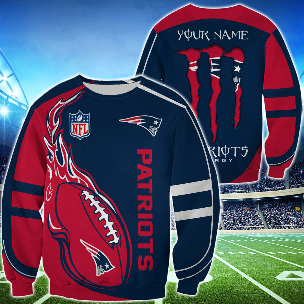 Monster Energy New England Patriots Sweatshirt Custom Name