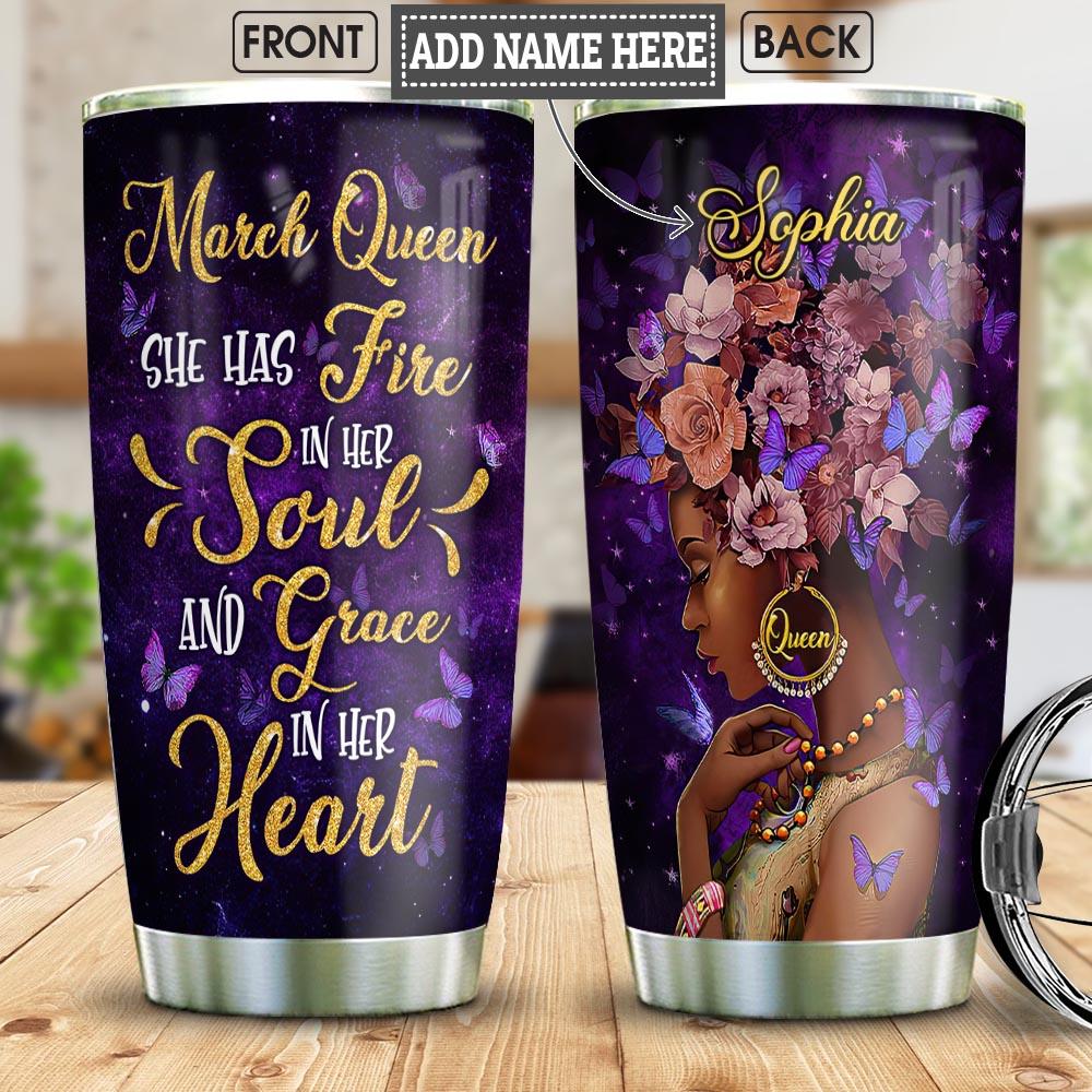 Black Queen Birthday Personalized Nnrz1704002Z Stainless Steel Tumbler