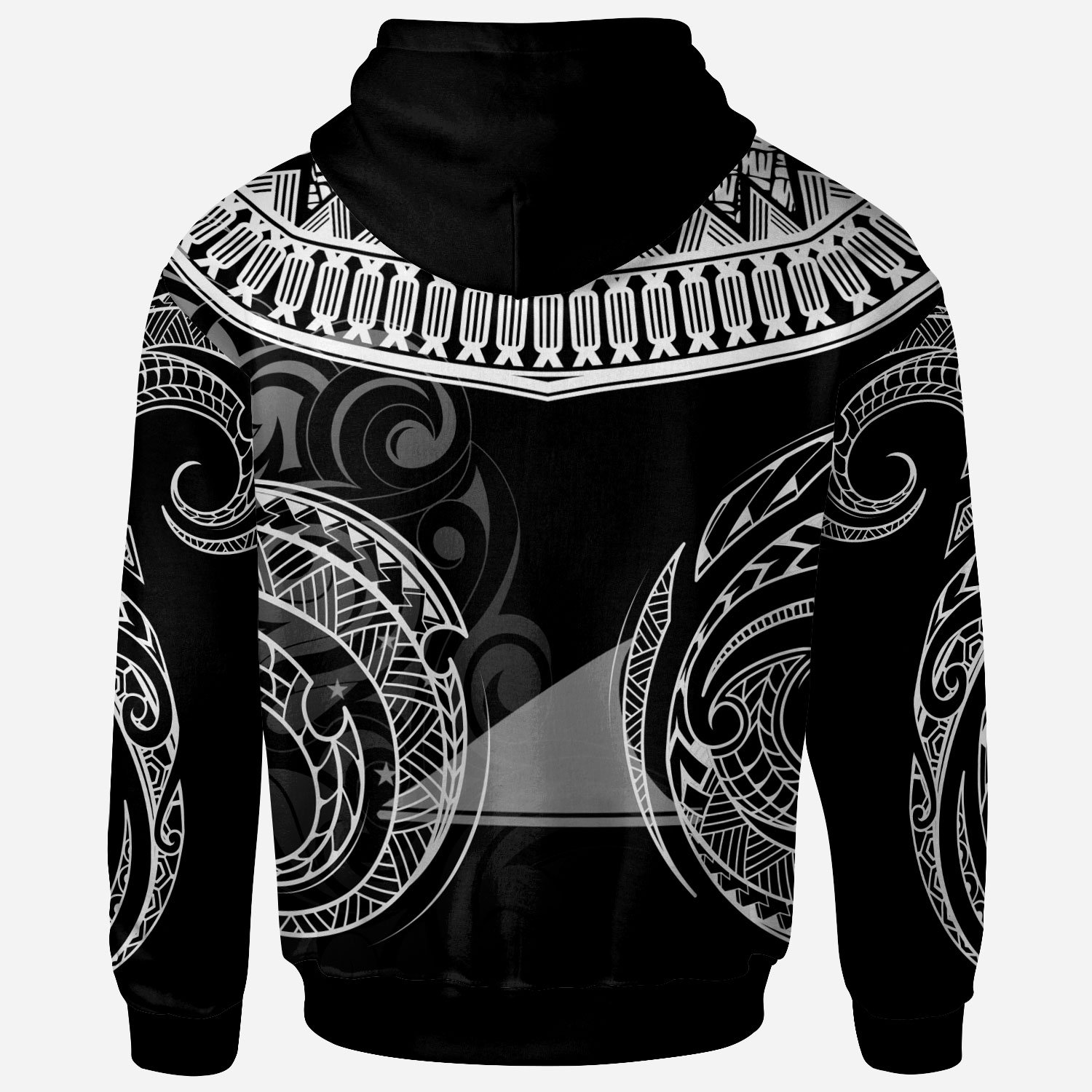 Tokelau – Custom Personalised Zip Hoodie – Serrated Pattern White Color – BN20