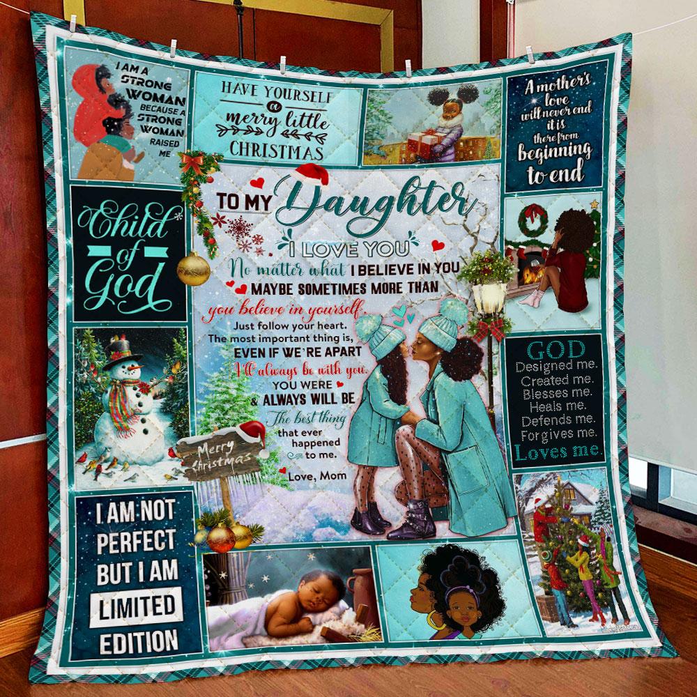 To My Daughter. My Black Girl. I Will Always Be With You Quilt Blanket Ds11Q