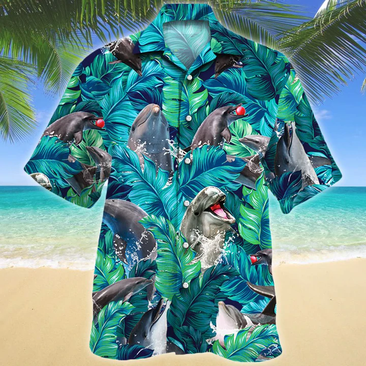 Dolphin Hawaiian Shirt, Animal Hawaiian Shirt Men, Women, Gift For Dolphin Lovers