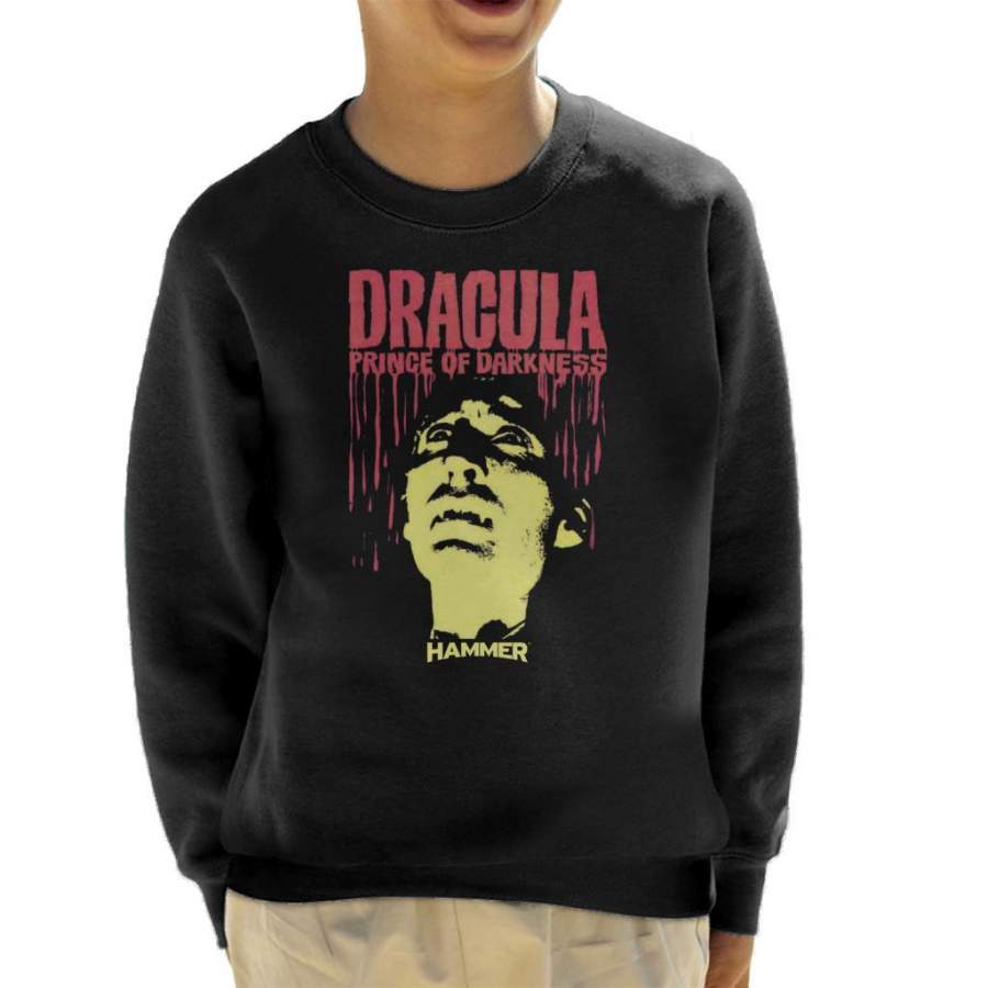 Hammer Dracula Prince Of Darkness Poster Kid’s Sweatshirt