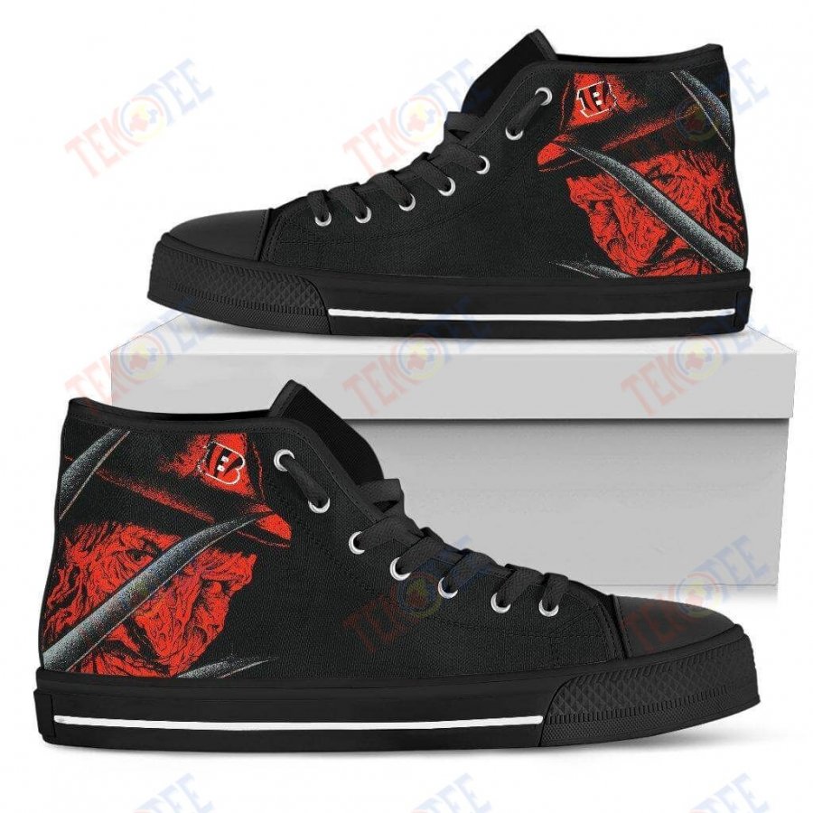 Mens Womens Cincinnati Bengals Nightmare Freddy Colorful High Top Shoestop Quality TMT990