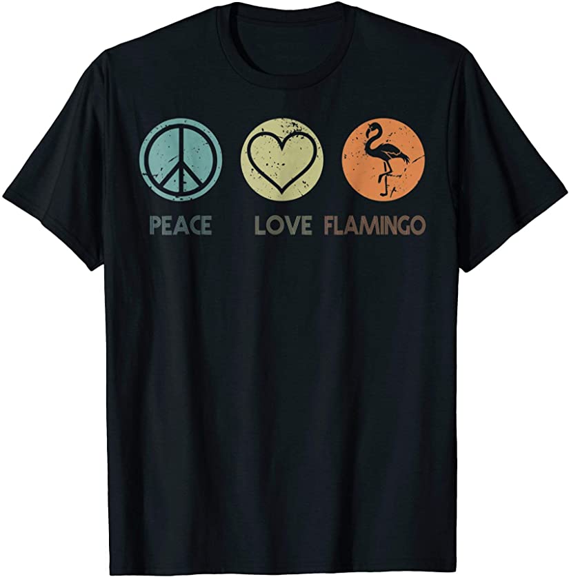 Vintage Peace Love Flamingo Tshirt Funny Flamingo Lover Gift