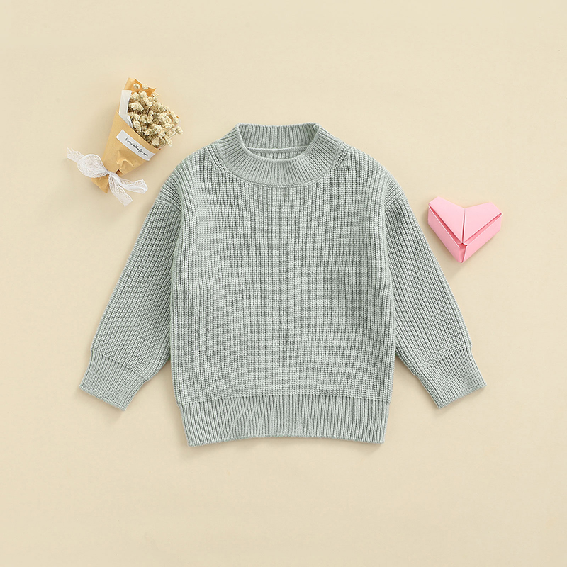 Toddler Baby Girls Boys Autumn Sweater Casual Winter Sweatshirts Solid Long Sleeve Knitted Pullover Tops for 0-6 Years Kids alx