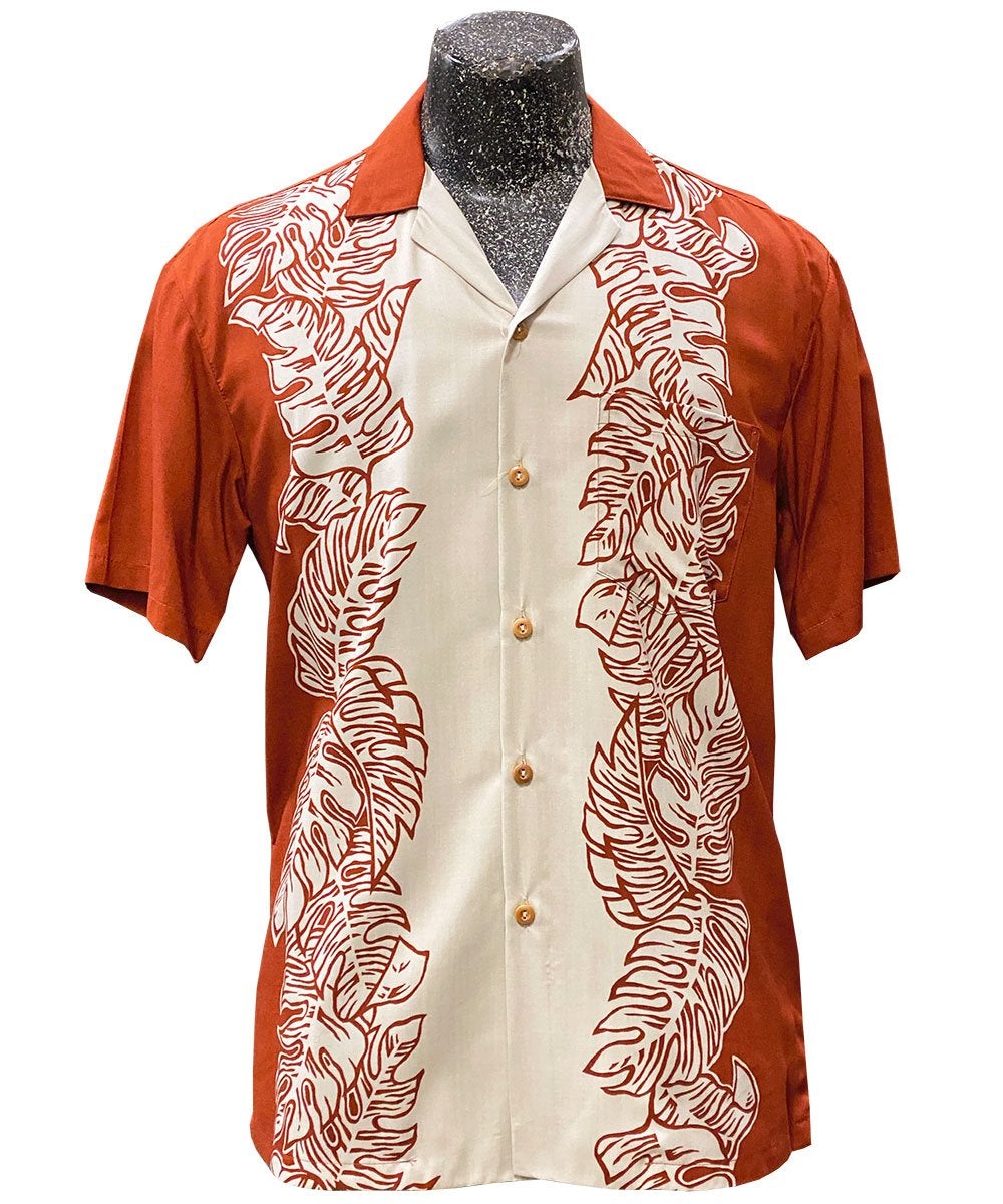 Monstera Panel Rusthawaiian Shirt Made In Summer Beach Shirts Ha40951