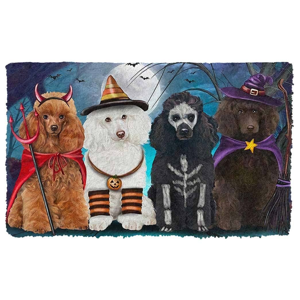 Gearhumans 3D Poodle Dog Halloween Custom Doormat