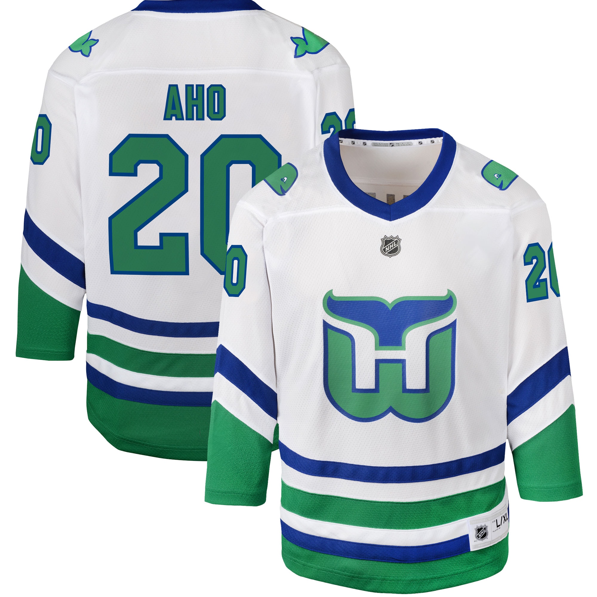 Youth Carolina Hurricanes Sebastian Aho White Whalers Jersey