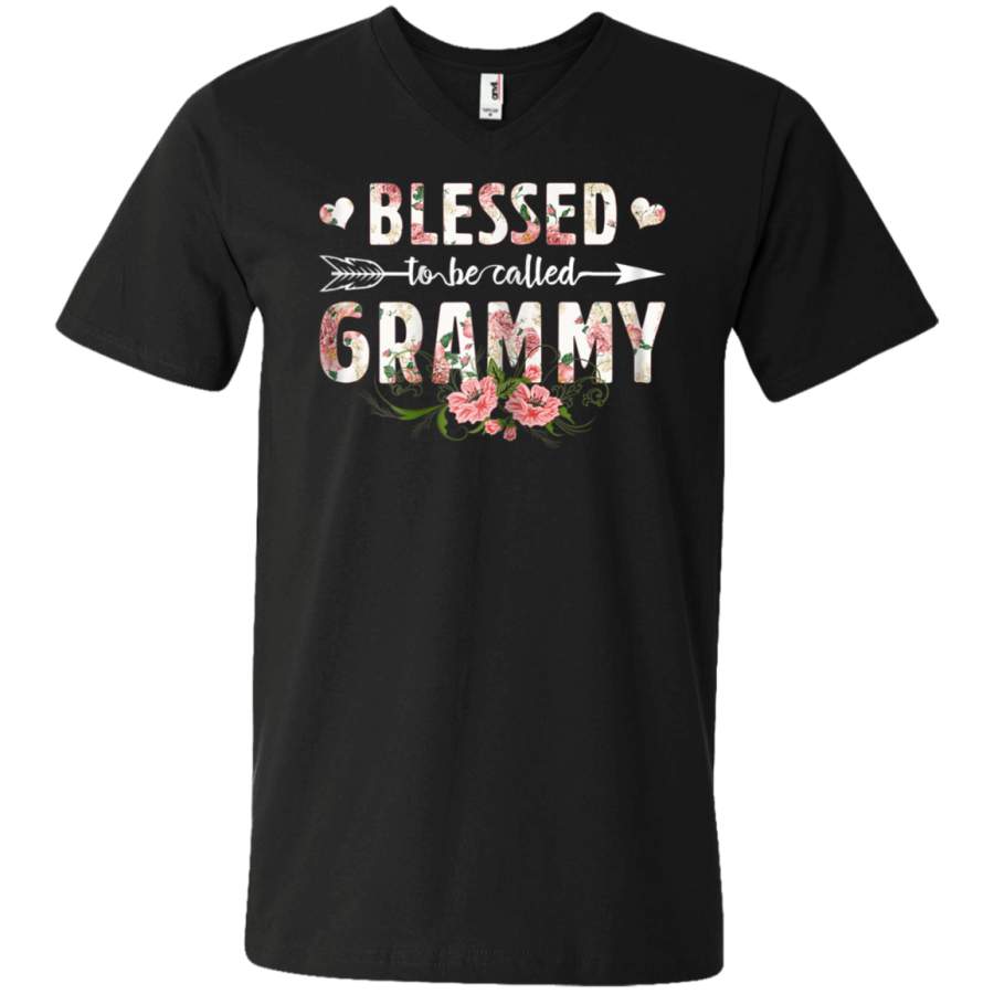 AGR Blessed To Be Called Grammy Flower Unisex V-neck