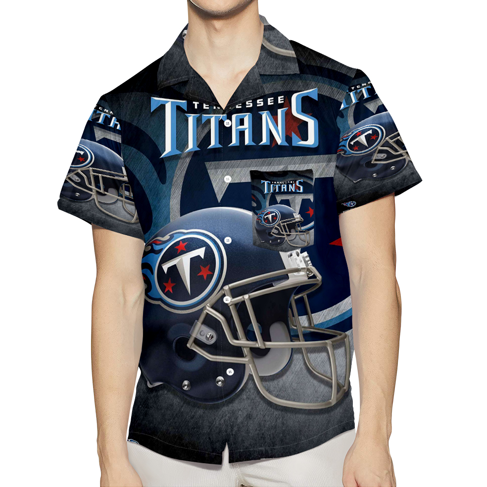 Tennessee Titans Helmet V22 3D All Over Print Summer Beach Hawaiian Shirt With Pocket