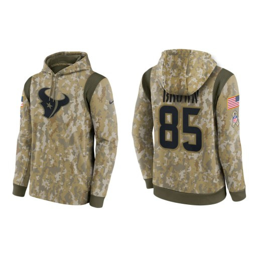 Pharaoh Brown Houston Texans Camo 2021 Salute To Service Veterans Day Therma Pullover Hoodie