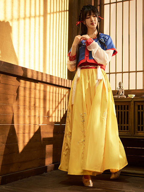 Snow White Dress Chinese Dress Embroidered Hanfu Printed Hanfu Dress Tang Suit Costume Women Cute Modern Hanfu Fairy Dress alx