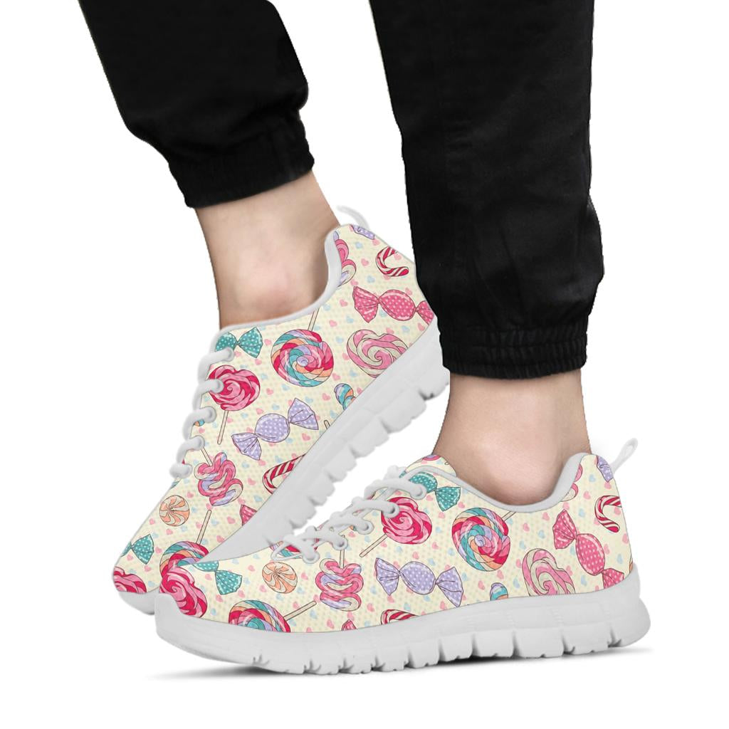 Candy Pattern Print Design Ca04 Sneakers White