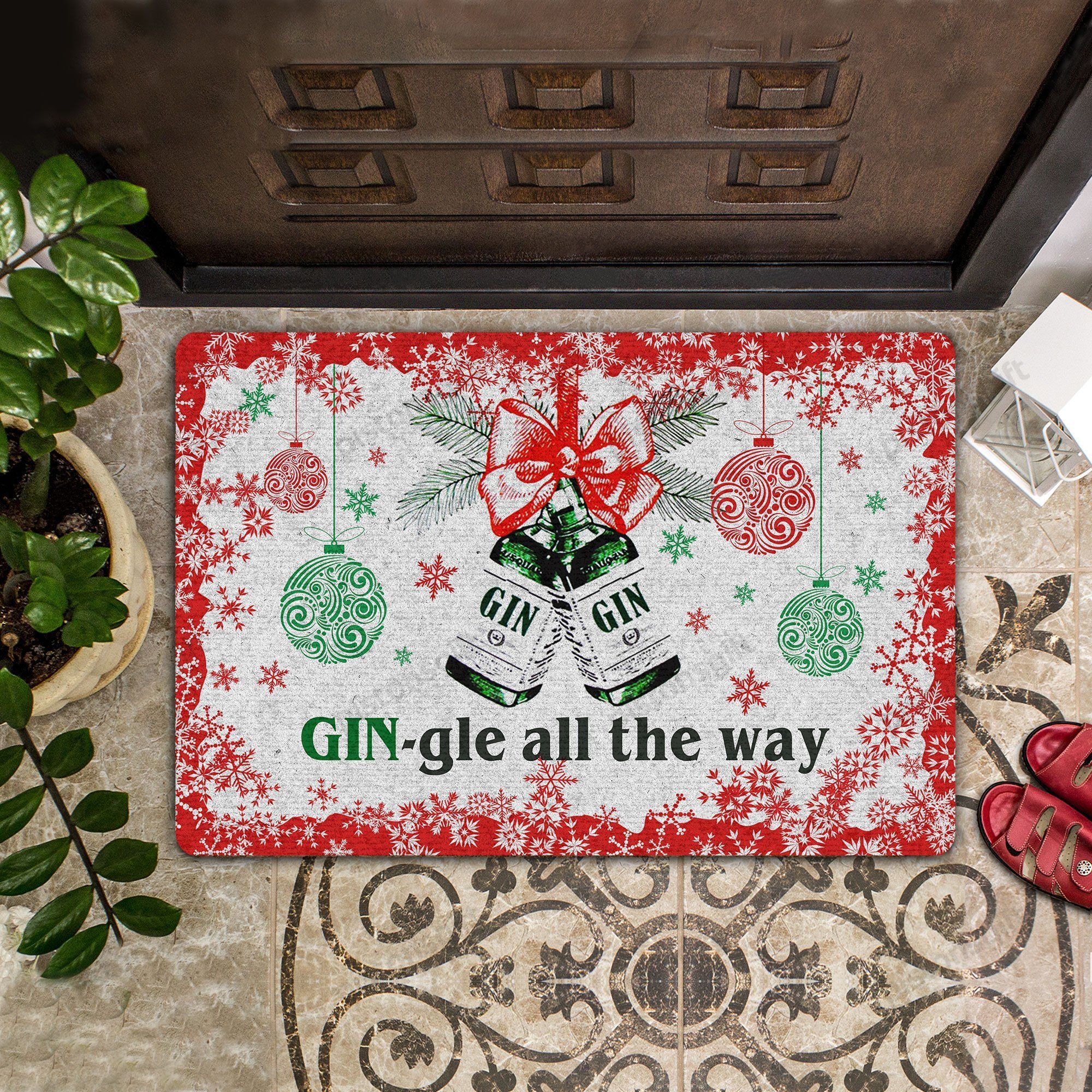 Gin-gle All The Way All Over Printing Doormat