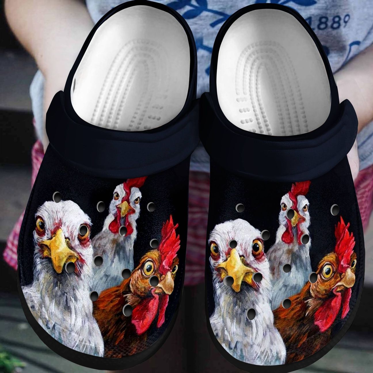 Chicken Personalized Clog, Custom Name, Text, Color, Number Fashion Style For Women, Men, Kid, Print 3D Three Chickens