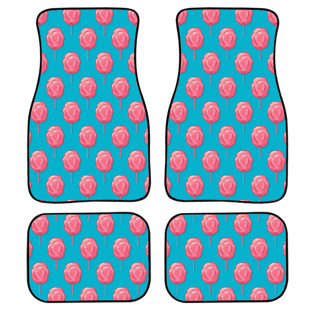 Pink And Blue Cotton Candy Pattern Print Front And Back Car Floor Mats