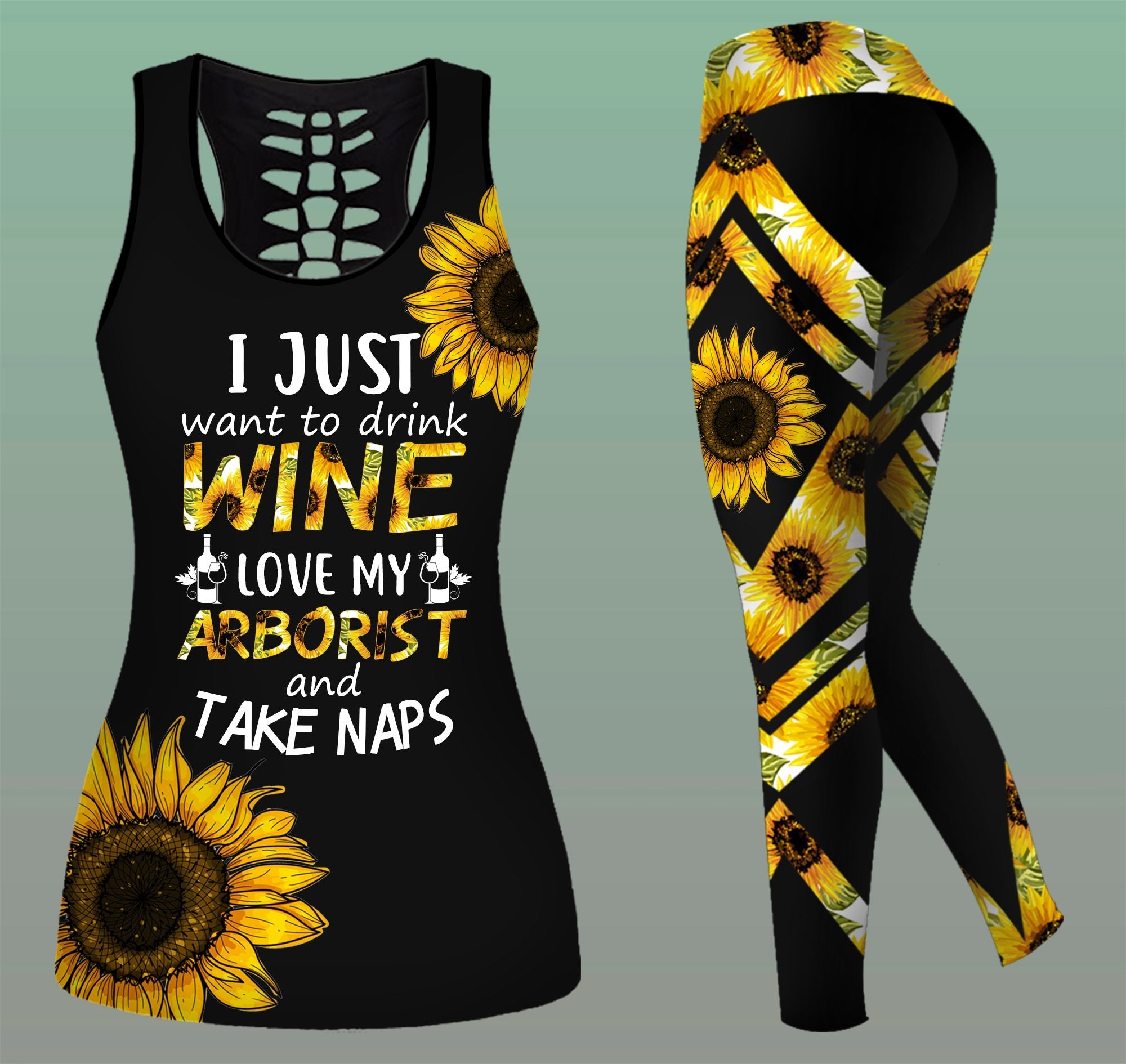 Aborist’S Wife Sunflower Combo Legging + Tanktop Nnk030909