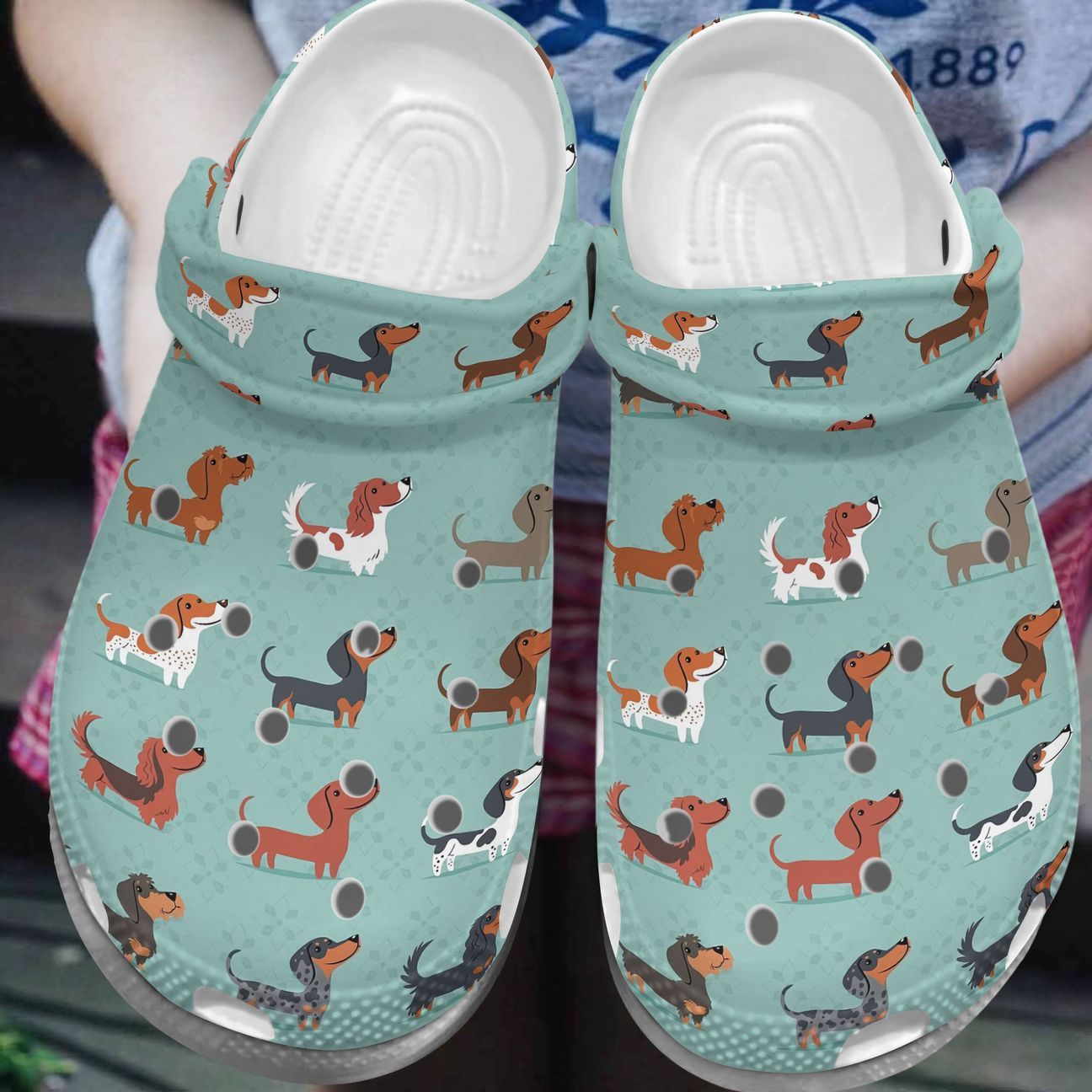 Dachshund Personalized Clog, Custom Name, Text, Color, Number Fashion Style For Women, Men, Kid, Print 3D Dachshund Puppies