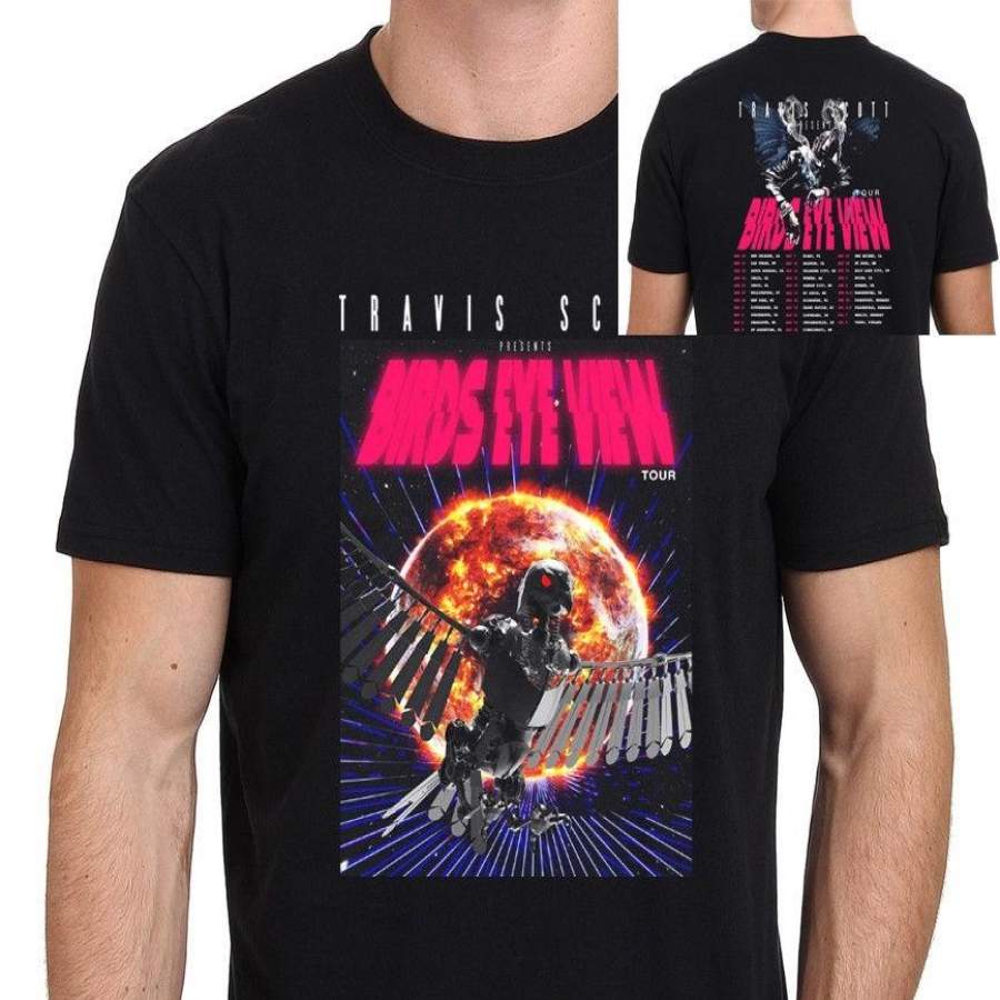 Travis Scott Birds Eye View Tour New Dates T-shirt Men’s Fashion Short Sleeve T Shirt