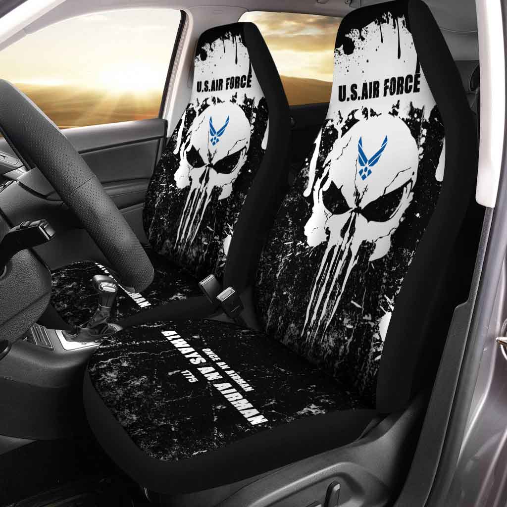 United States Air Force Car Seat Covers Custom Grunge Skull