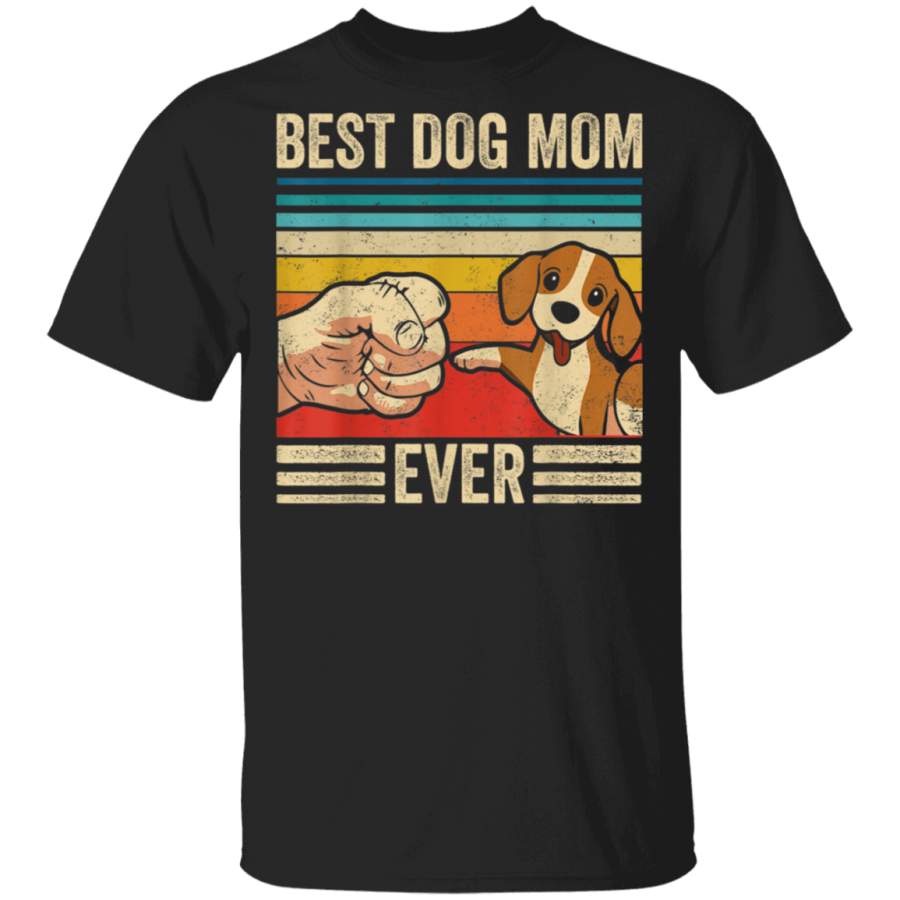 Vintage Best Dog Mom Ever Bump Fit Beagle Mom Mothers Day T-Shirt