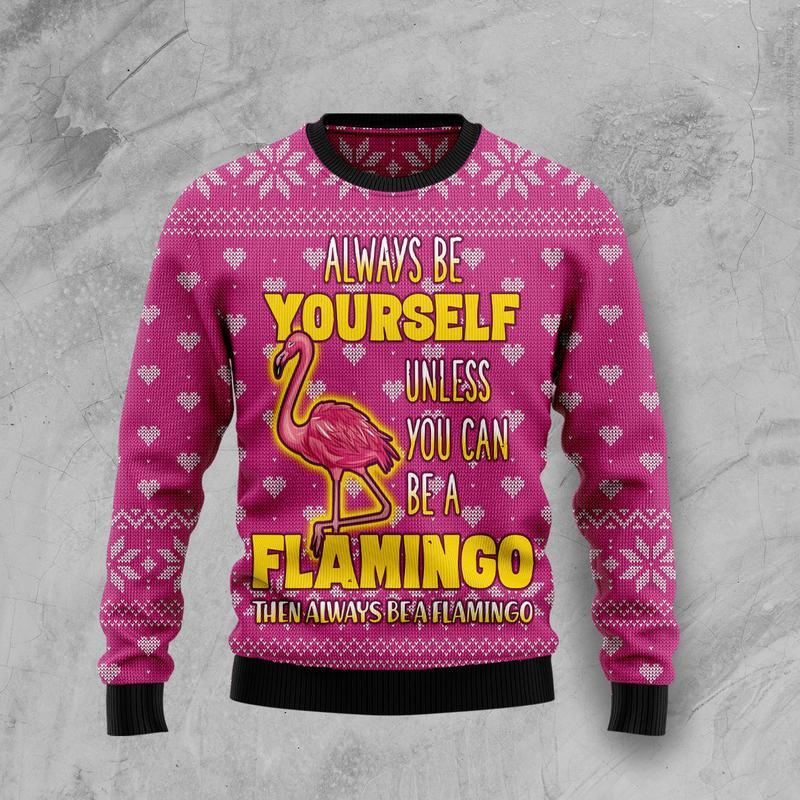 Be A Flamingo Ugly Christmas Sweater | For Men & Women | Adult | Us4679