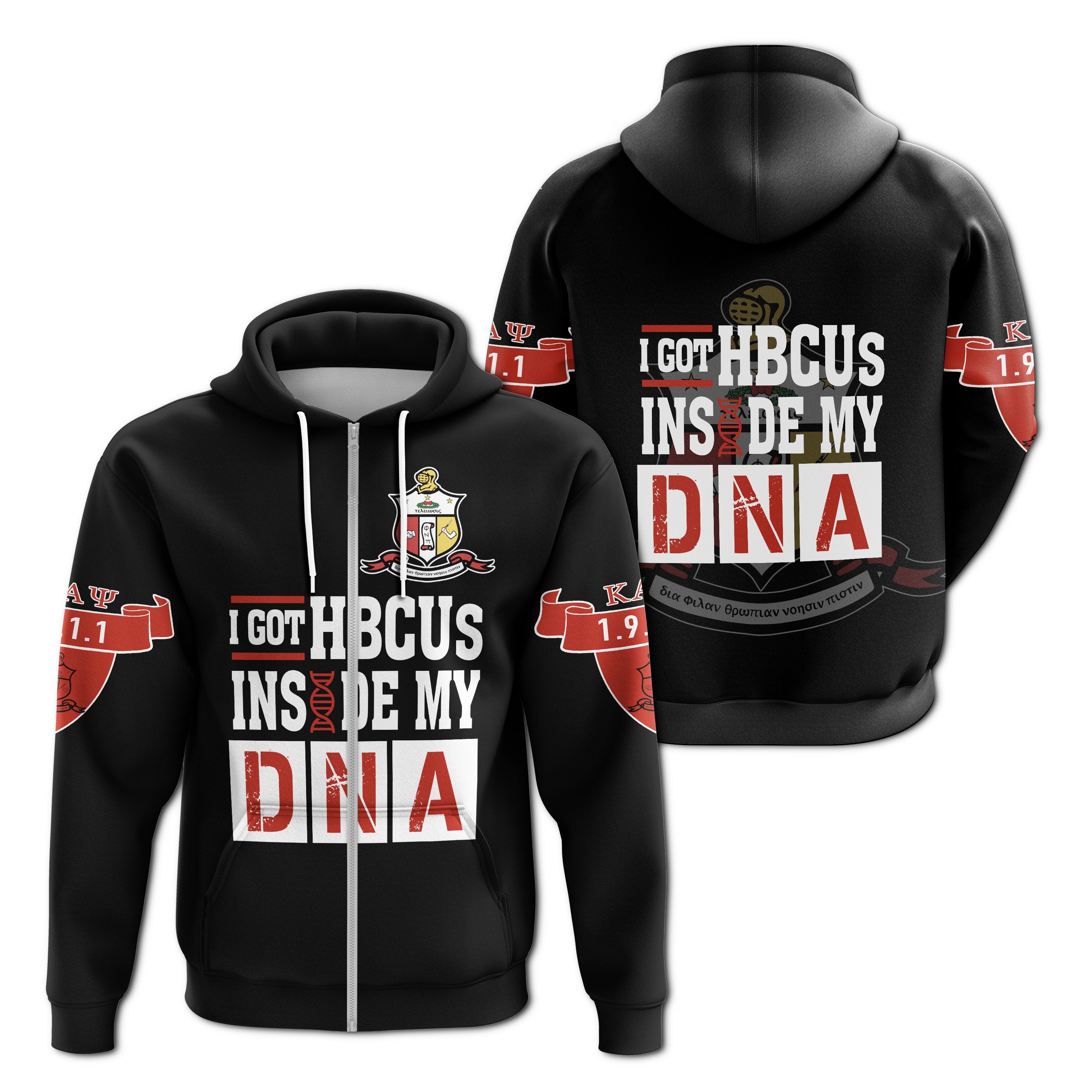 Greek Life Hoodie – Kappa Alpha Psi Hbcu Dna Zip Hoodie