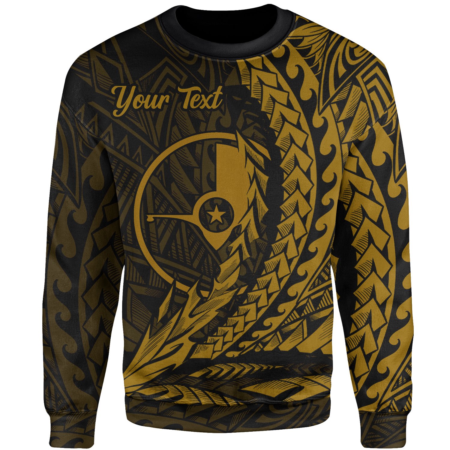 Yap Custom Personalised Sweatshirt – Wings Style Gold Color – BN01