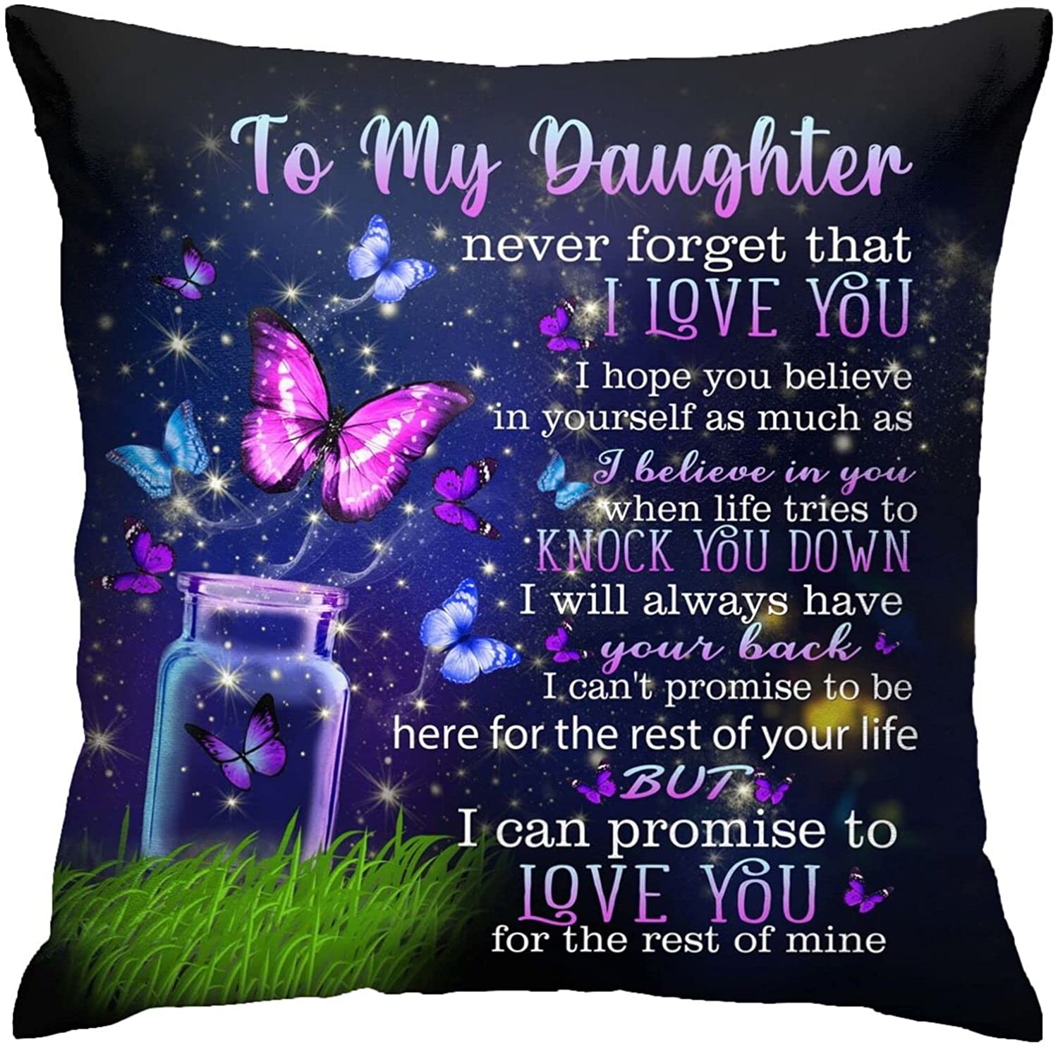 Daughter Gift Pillow From Mom, Gifts For Girls, To My Daughter Birthday Gifts From Dad, Anniversary Daughter Gifts, Retire Gifts, Engagement Gifts Throw Pillow Covers