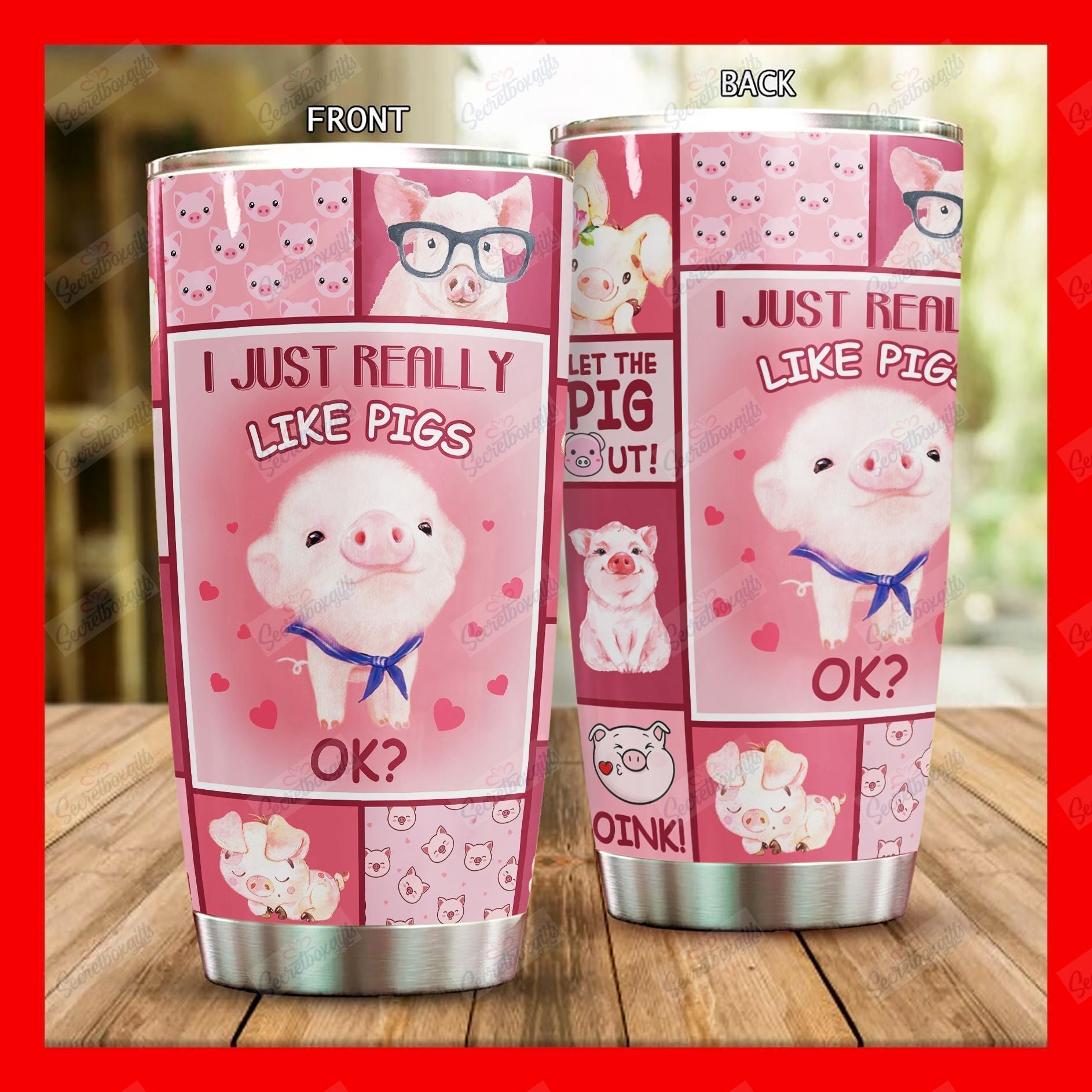 Personalized Farm Animal Pig Th0911381Cl Tumbler