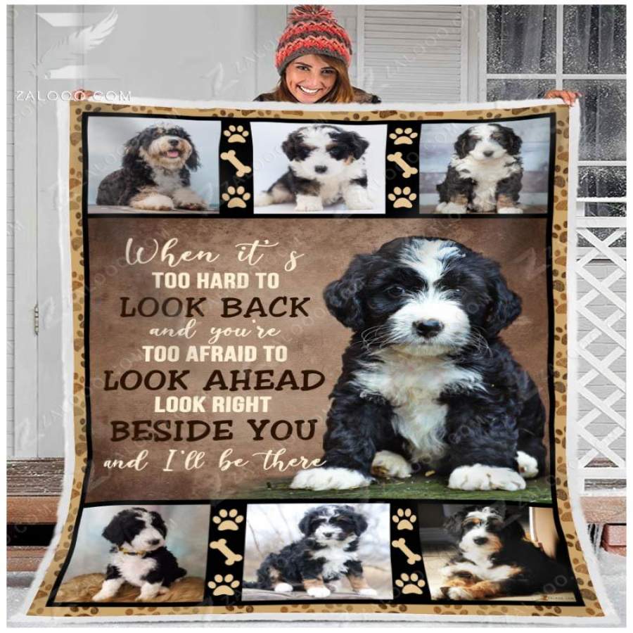 Zalooo – Fleece Blanket – Bernedoodle Dog – Beside You