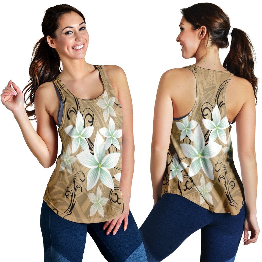 Hawaii Plumeria Polynesian Racerback Tank Gold Ha49182