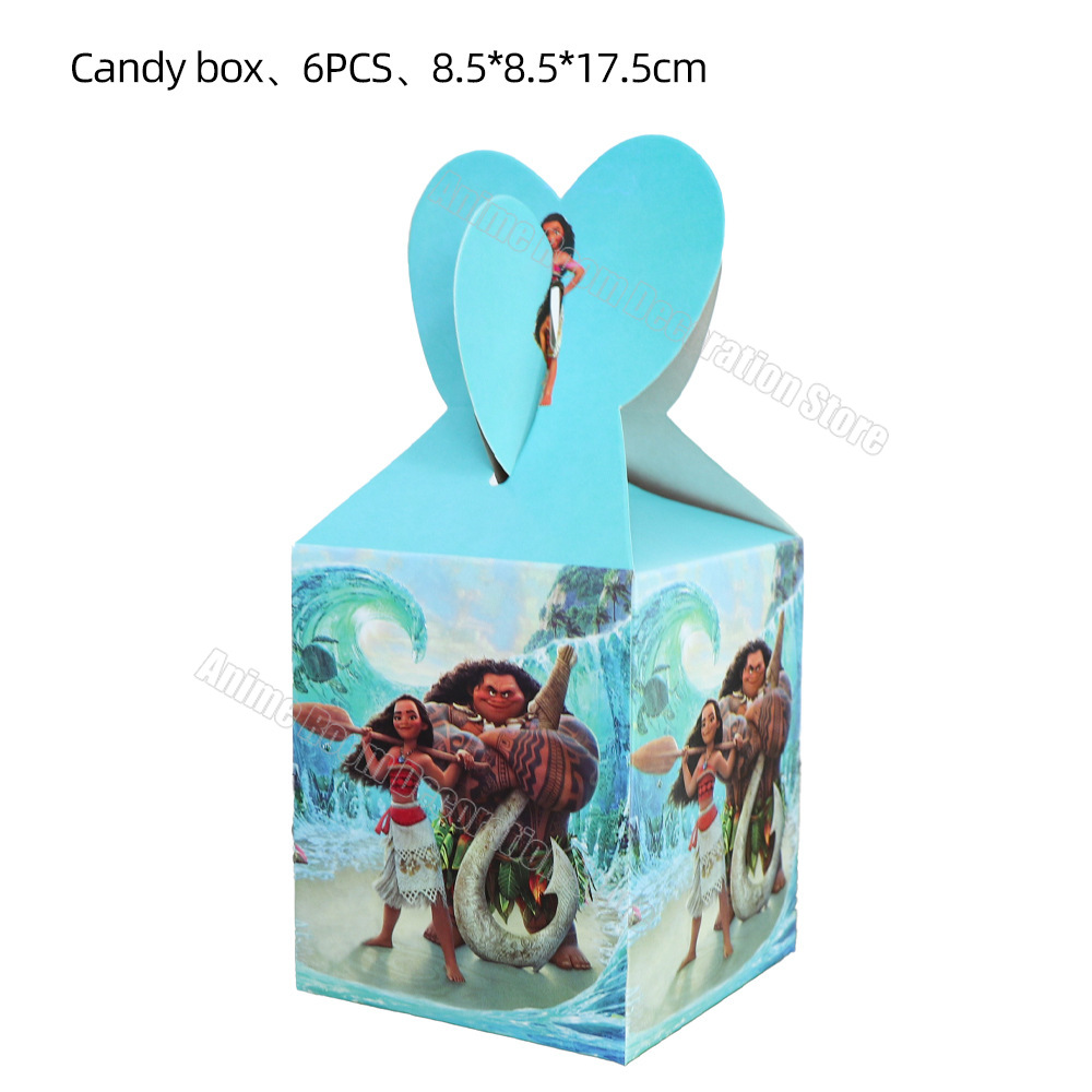 Disney Moana Themed Tableware Party Decoration Banner Cake Decorating Supply Tool Candy Box Gift Bag Kid Birthday Decor Supplies alx