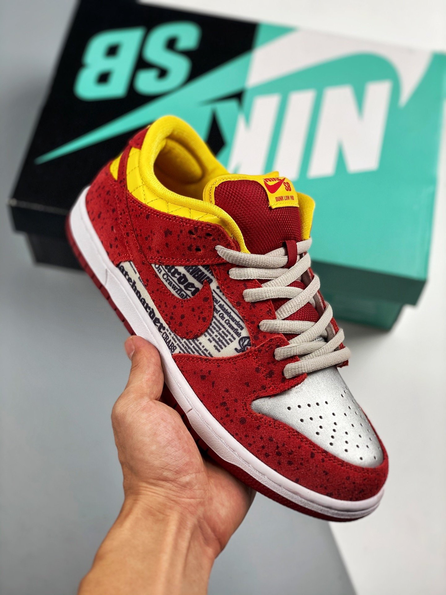 Rukus x Nike SB Dunk Low Crawfish Red-Metallic Silver 5338893